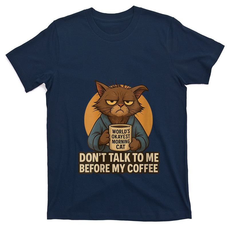 Womens Cranky Cat Coffee Quote T-shirt
