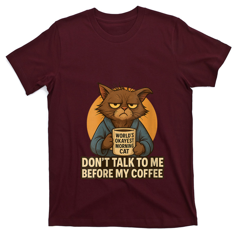 Womens Cranky Cat Coffee Quote T-shirt