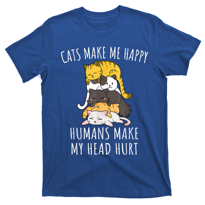 Cats Make Me Happy Humans Make My Head Hurt T-shirt