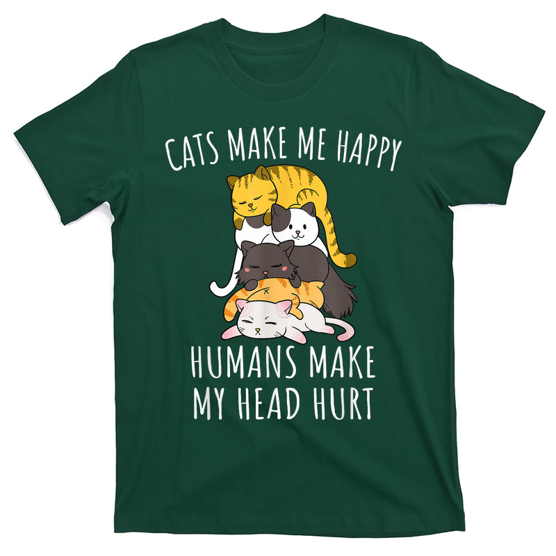 Cats Make Me Happy Humans Make My Head Hurt T-shirt