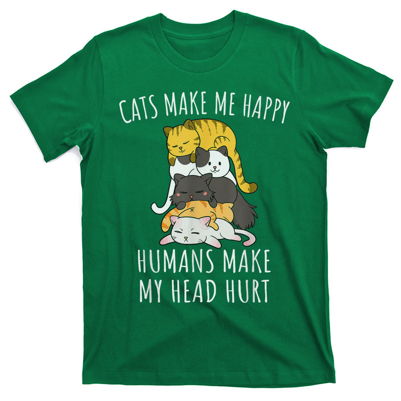 Cats Make Me Happy Humans Make My Head Hurt T-shirt