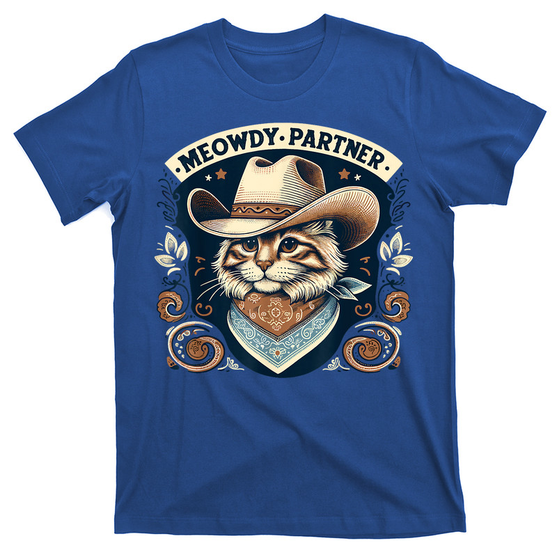 Meowdy Partner Cat Cowboy Hat Howdy T-shirt