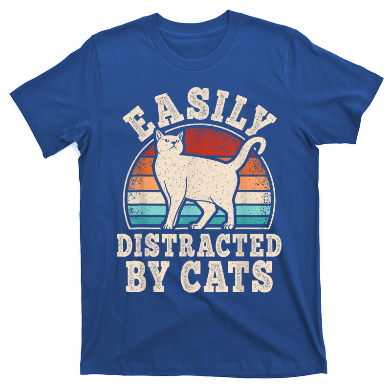 Easily Distracted By Cats Retro Cat T-shirt