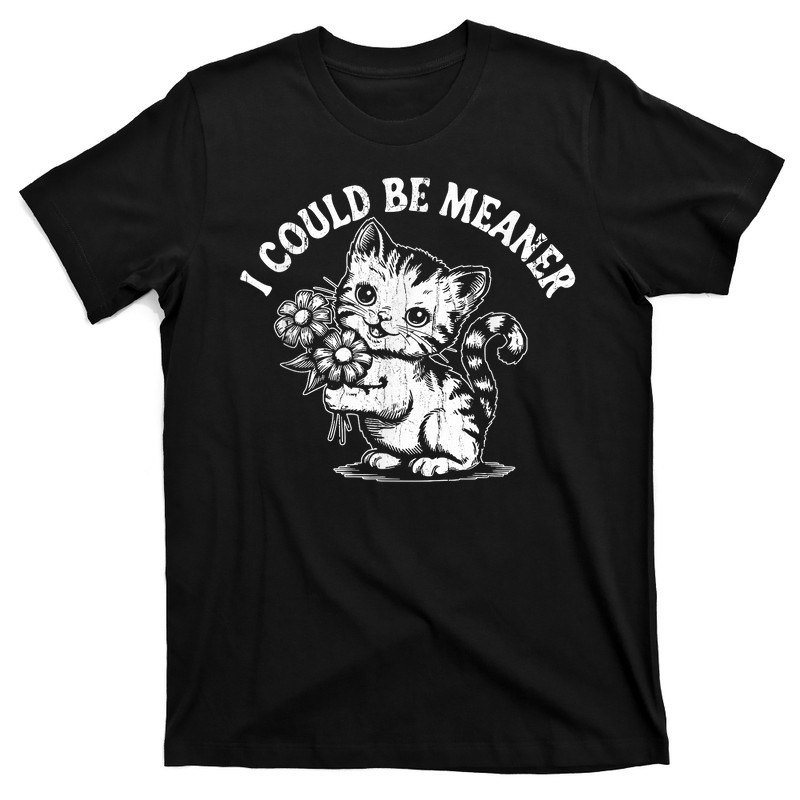 I Could Be Meaner Cat Meme T-shirt