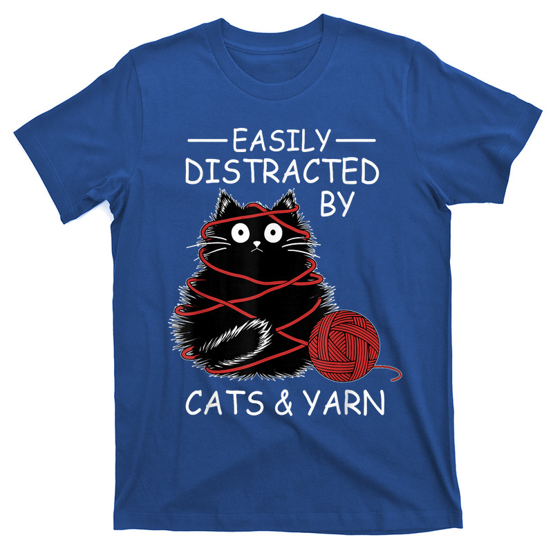 Easily Distracted By Cats And Yarn Kitten T-shirt