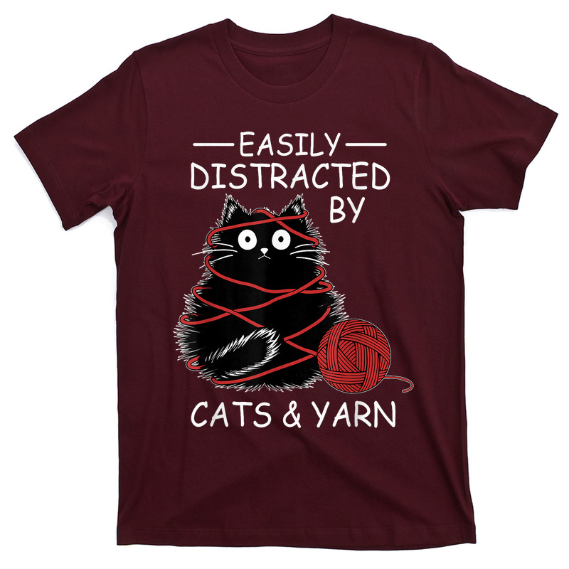 Easily Distracted By Cats And Yarn Kitten T-shirt