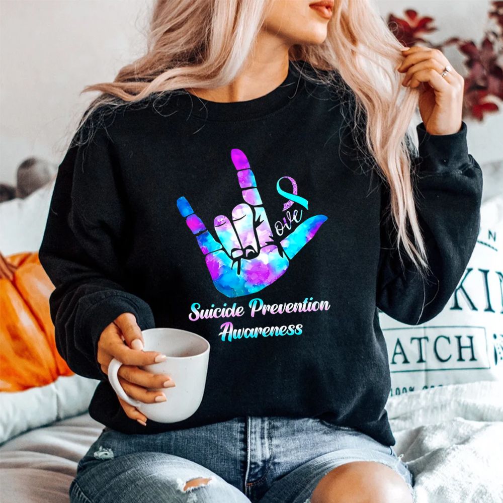 Love Hand Sign Suicide Prevention Awareness Shirt