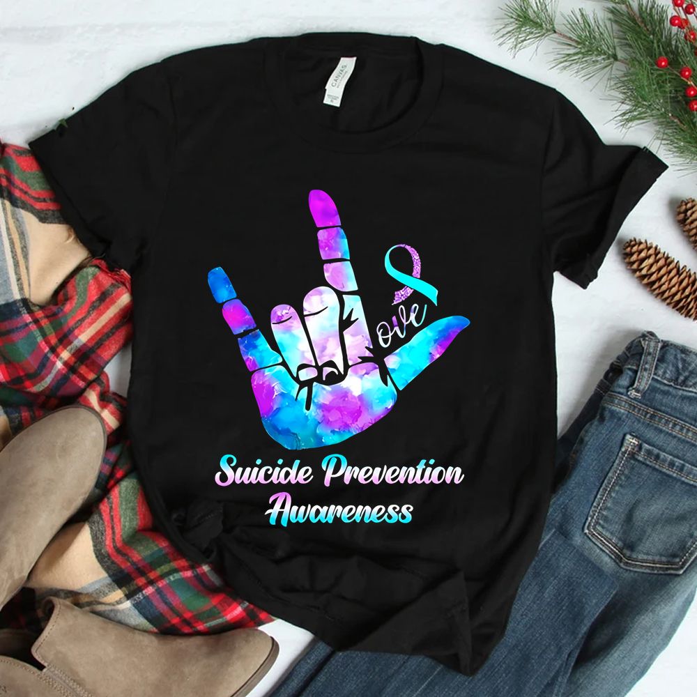 Love Hand Sign Suicide Prevention Awareness Shirt