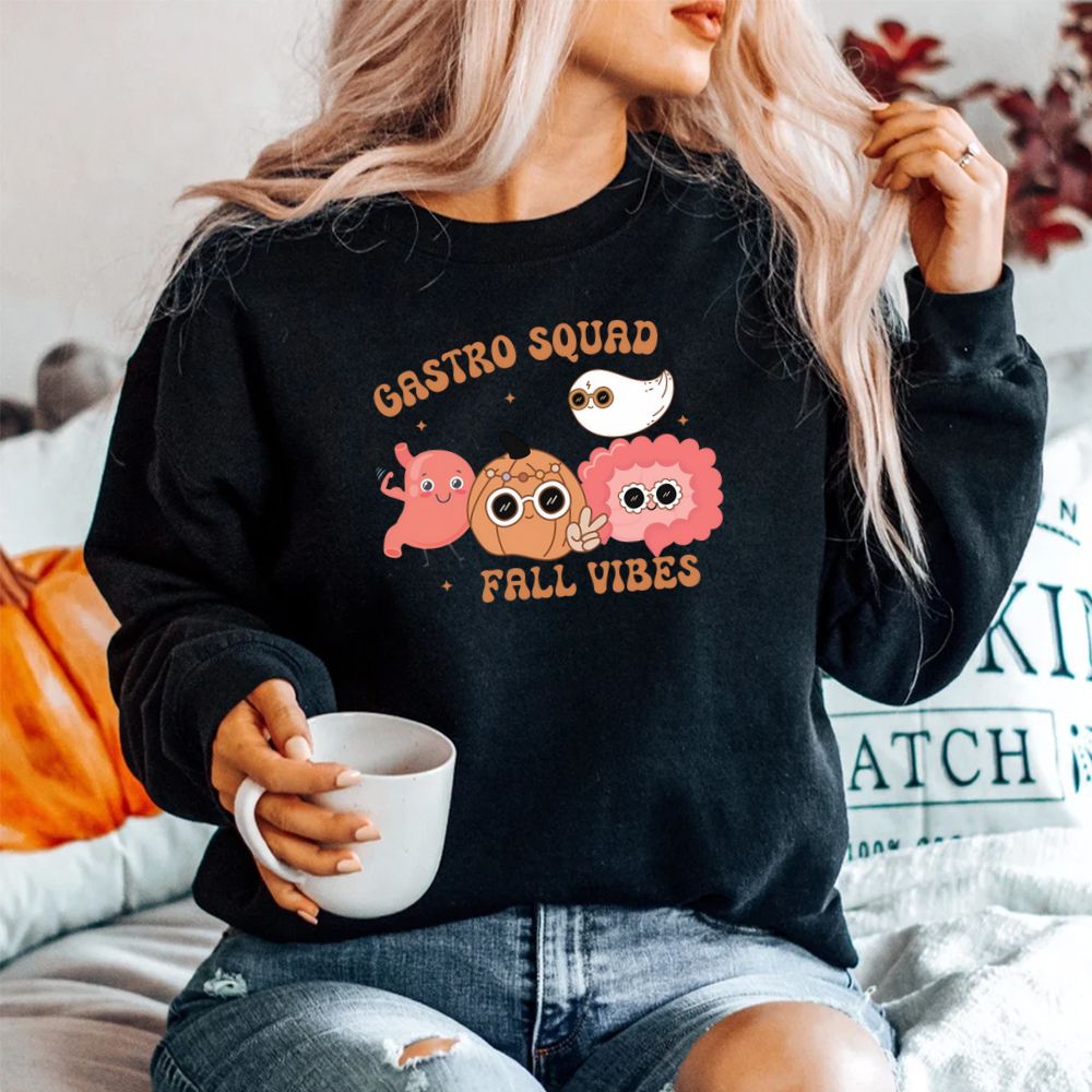 Fall Vibes Gastro Squad Ghost Halloween Spooky Endoscopy Shirt