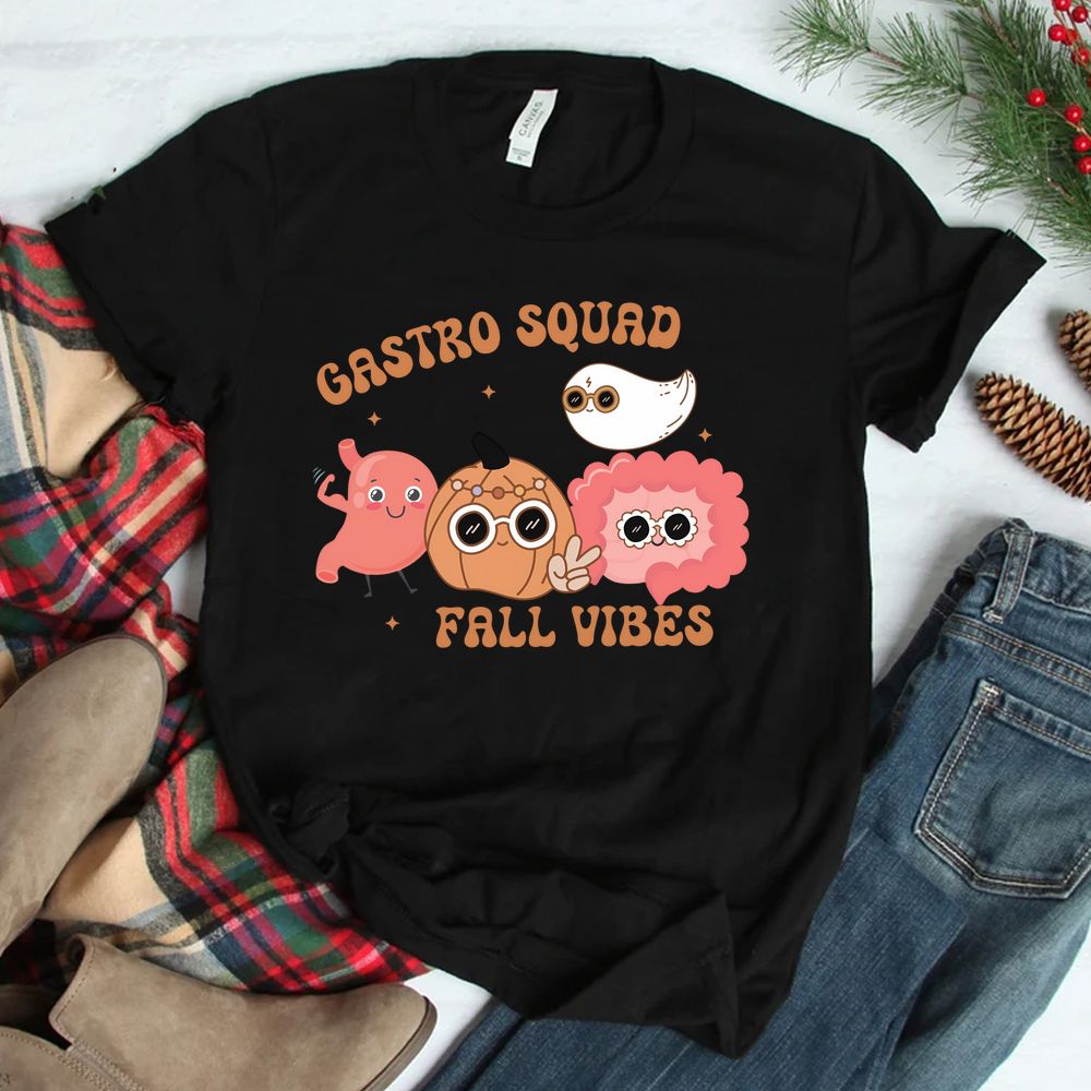 Fall Vibes Gastro Squad Ghost Halloween Spooky Endoscopy Shirt